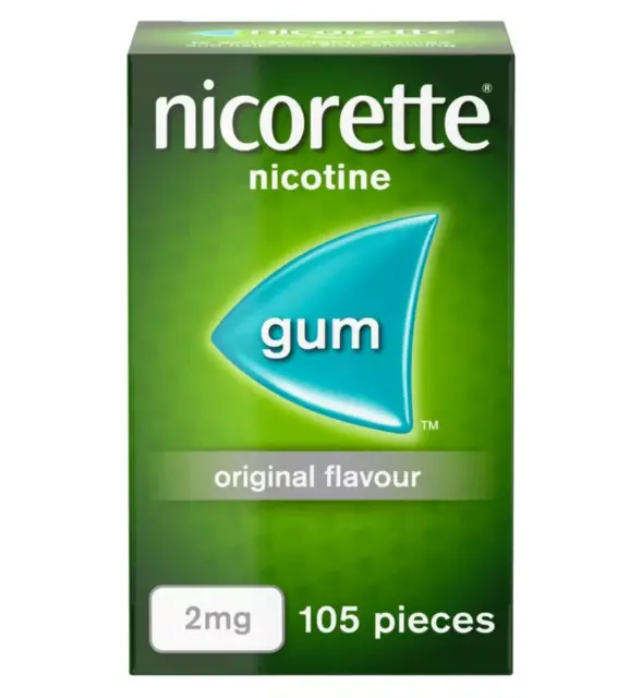 Nicorette Original Flavour Nicotine Gum 105 Pieces 2MG New