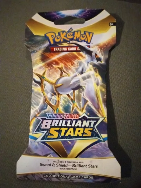 Pokemon TCG Sword and Shield Brilliant Stars Sleeved Sealed Booster Pack Pokemon TCG Sword and Shield Brilliant Stars Sleeved Sealed Booster Pack