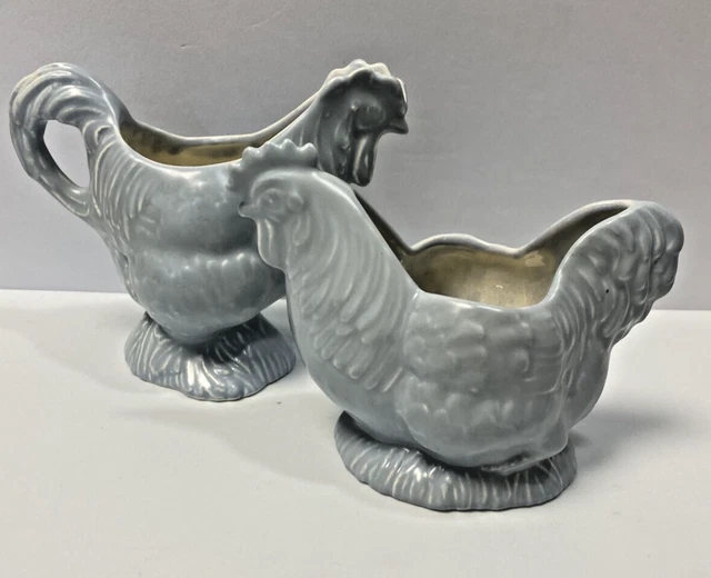 Vintage Royal Winton Grimwades Chanticleer Rooster Creamer & Sugar Blue  Cottage