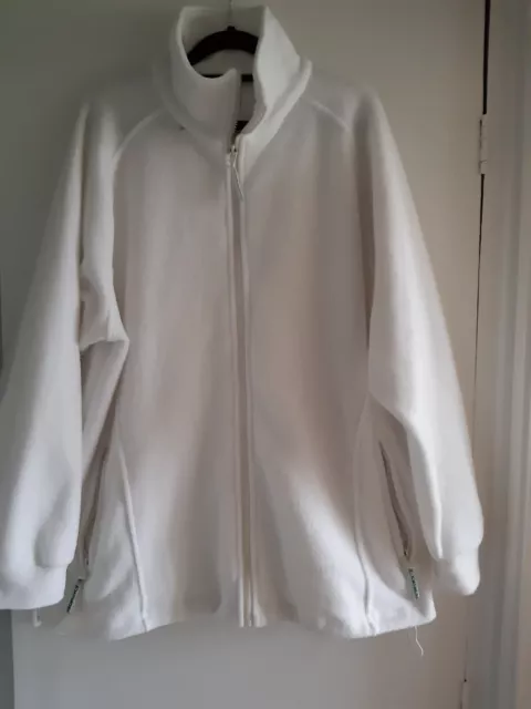 Emsmorn Bowling Fleece Jacket Size Med White