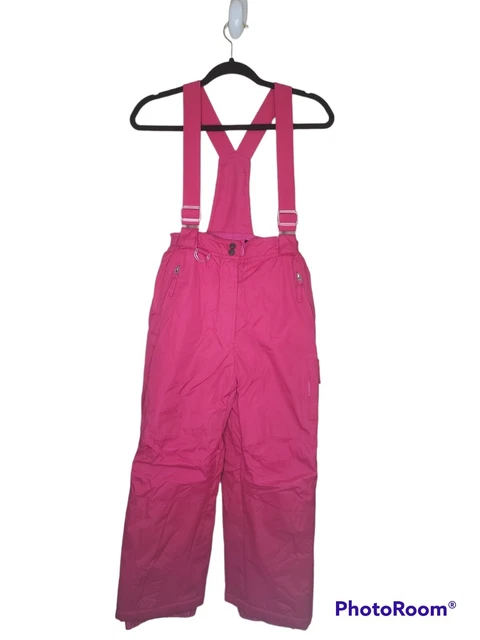 32 Degrees Weatherproof Girl's Suspender Snow Pants - Fuchsia - Size L (14/16)