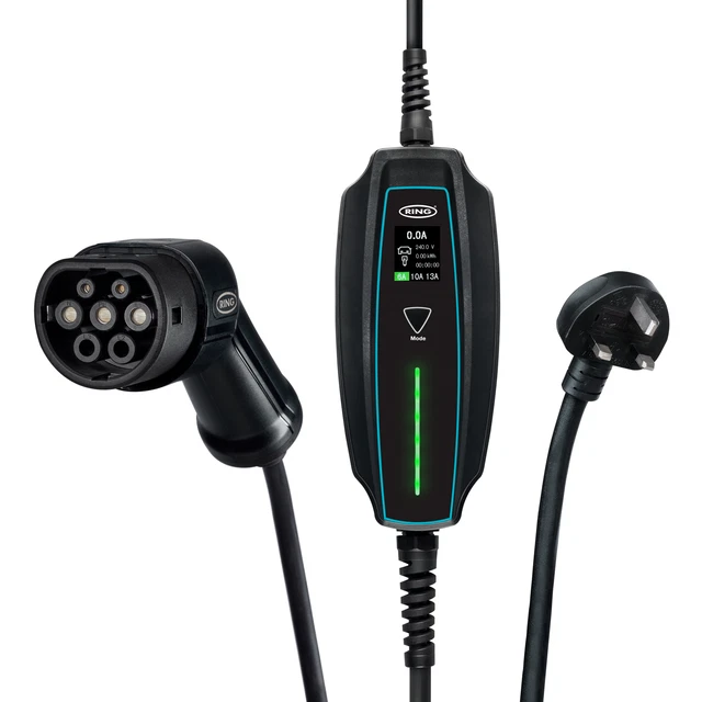 Anello Tipo 2 Spina Veicolo Elettrico Cavo Ricarica Caricabatterie EV UK 3 Pin 230V AC