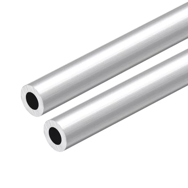 6063 Aluminum Round Tube 300mm Length 14mm OD 8mm Inner Dia Seamless Tubing 2Pcs