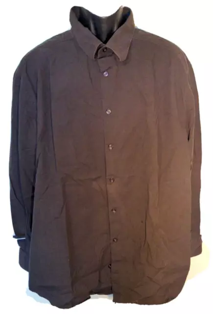 Men's Dress Shirt 2XL Perry Ellis Brown Button Down Long Sleeve 100% Cotton 2X