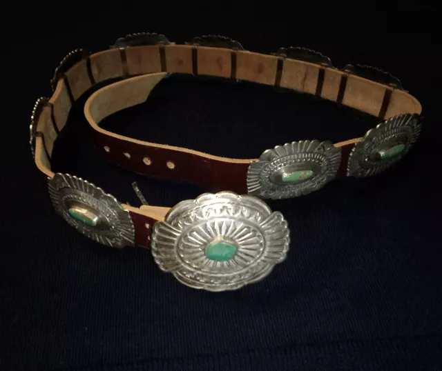 Turquoise Sterling Silver Fury Concho Belt