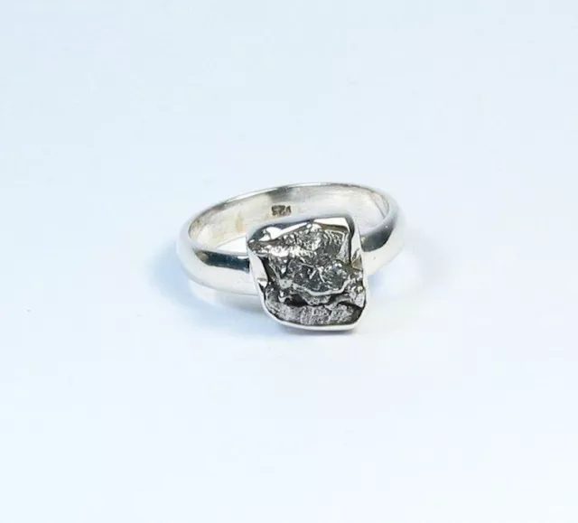 Ring Meteorit Campo del Cielo U 54 / 925 Sterling Silber / Meteorite / neu