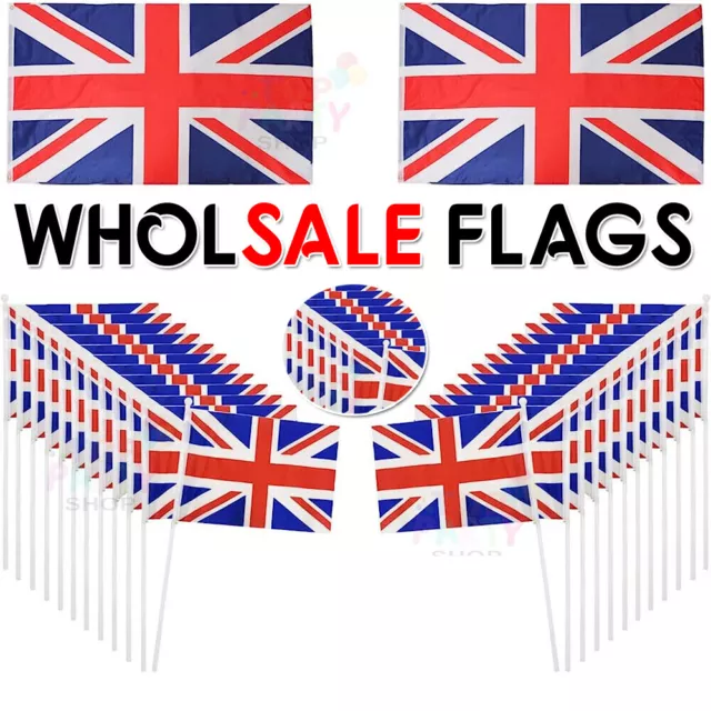 2024 Union Jack Flag Small Hand Waving British Royal Coronation Party Event UK