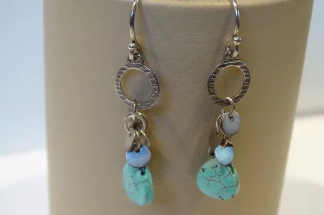 Silpada Howlite Sterling Silver Fresh Glow Dangling Hook Wire Earrings W2365