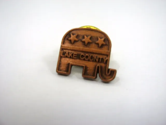 Vintage Collectible Pin: Republican Elephant Lake County