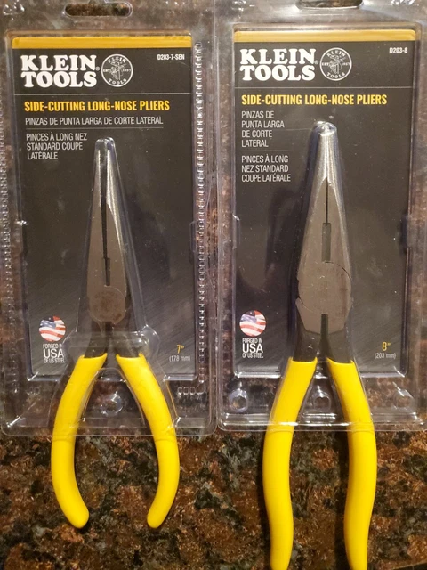 Klein Tools D203-8 8'' Heavy-Duty Long-Nose, Needle-Nose Pliers Brand New