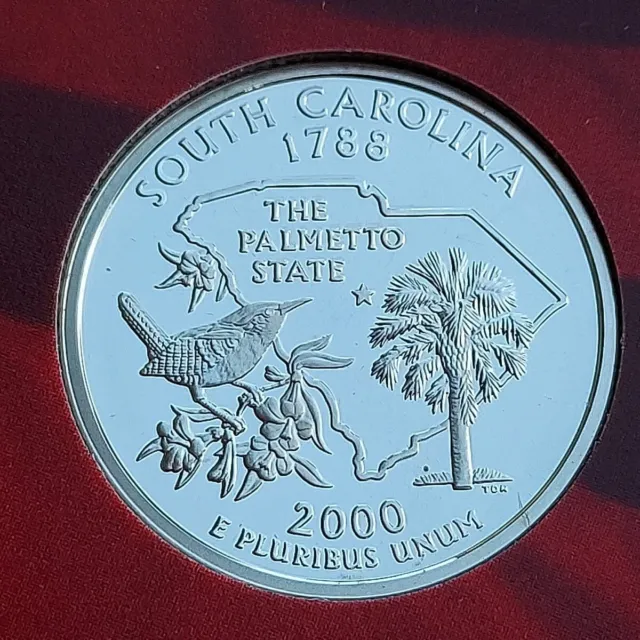 2000-S South Carolina 90% Silver Proof State Quarter (Exact Coin You Will Get)