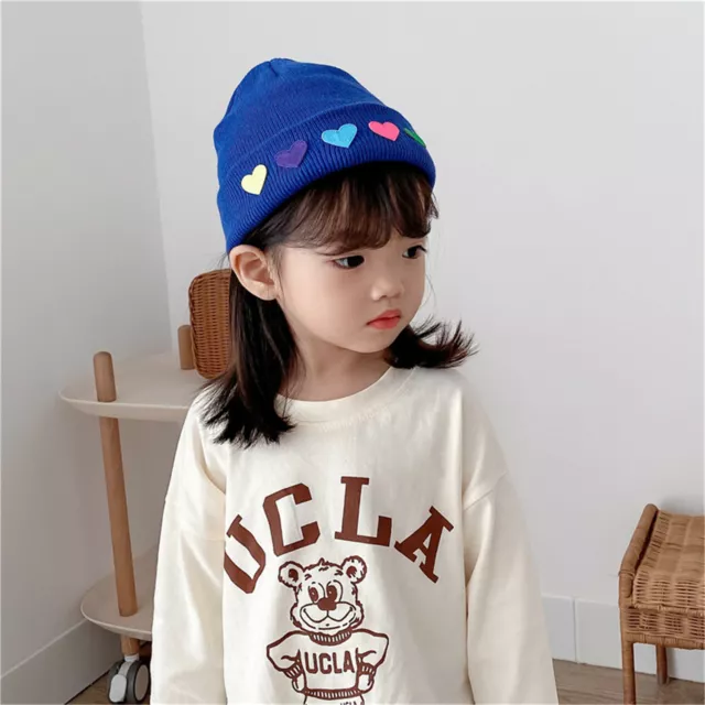 Niños Bebé Punto Loving Corazón Gorra Invierno Cálido Niño Niña Esquí Ganchillo