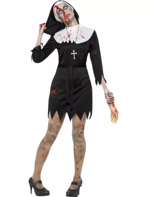 Zombie Sister Déguisement Noir Robe - Effrayant non Mort Costume Halloween