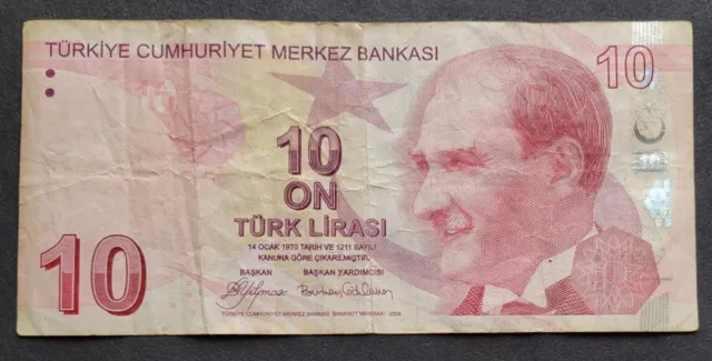 Turkey 2009. 10 Lira. President Mustafa Kemal Atatürk. Series 1. Circulated