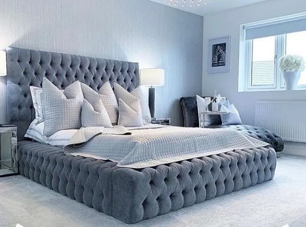 Ambassador Luxury Chesterfield Florida bed frame all size / colours plush velvet