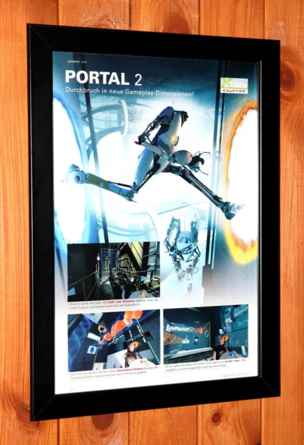 2011 Portal 2 video game Rare Small Poster / Ad Page Framed PS3 Xbox 360 Live