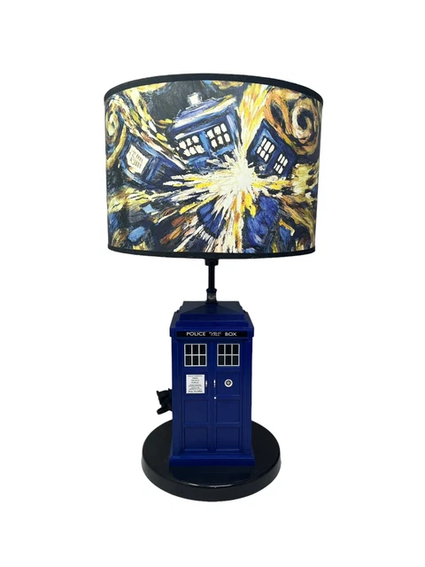 BBC Doctor Who Table Lamp Exploding Tardis Shade Flashing Light Sound Effects