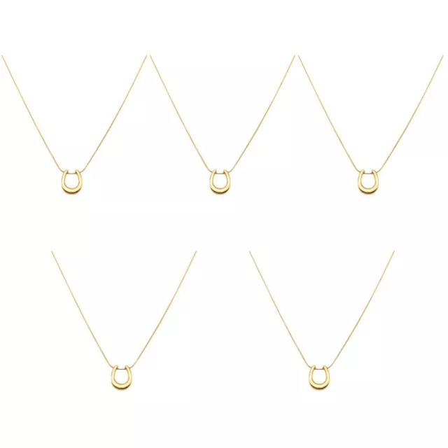 5 Pack Horseshoe Necklace Alloy Choker for Golden Plated