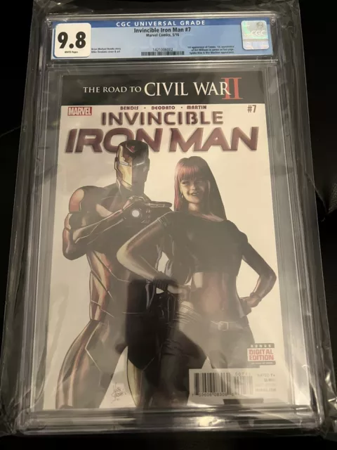 Invincible Iron Man 7 CGC 9.8 1st Cameo of Riri Williams 1st PRINT Black Panther