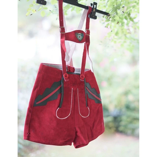 PANTALONCINI 6/7 anni/ 128  IN PELLE STILE TIROLESE BAVARESE