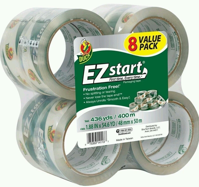 Duck EZ Start Packaging Tape, 8 Pack - 282404