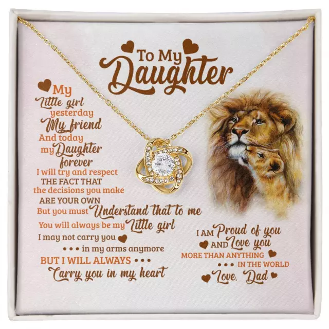 To My Daughter  / Love Knot Necklace/ Gift from Dad