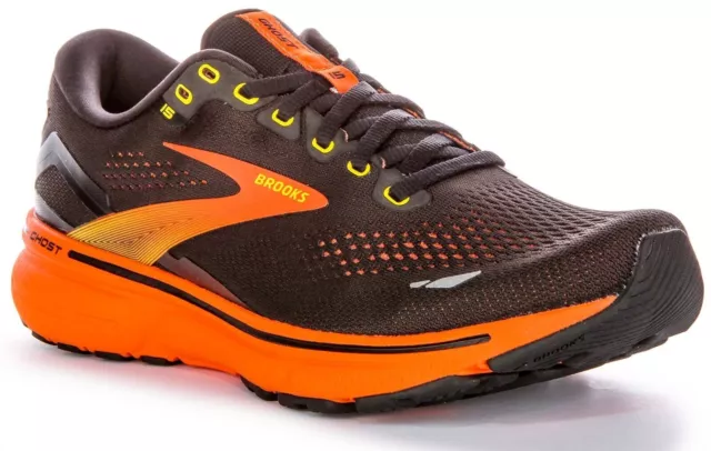 BROOKS Ghost 15 Coupe Standard Neutre Chaussures Course Noir Orange Hommes UK 6