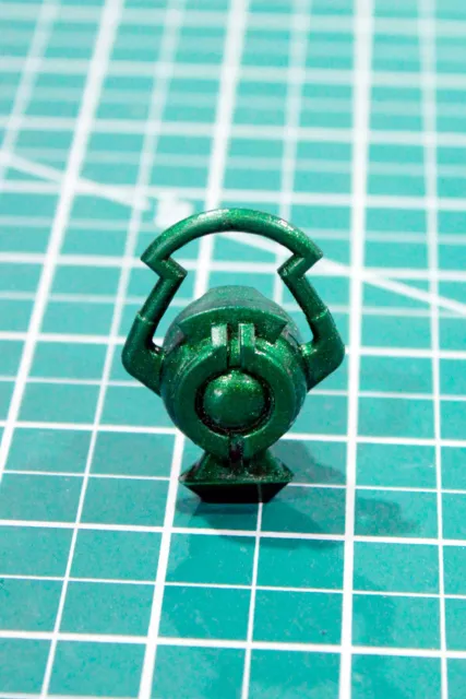 Custom Resin metallic green power battery for 6in. figure 1:12 v.3 Green Lantern