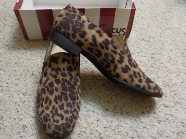 Women's Loafer-Style Flats by Circus, Black & Brown Animal Print, 9 1/2 B, New