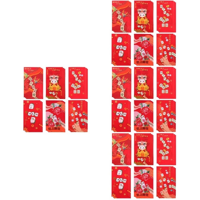 72 Pcs Money Pocket Big Chinese Hongbao Gift Wrap Bags Lucky Cartoon Bronzing
