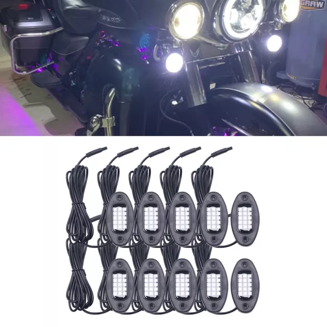 10 Pods RGB LED Rock Lights Kit Underbody Neon Music Light Bluetooth APP Control