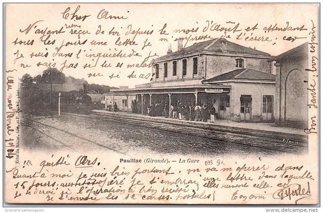 33 PAUILLAC - la gare - arrivee d'un train