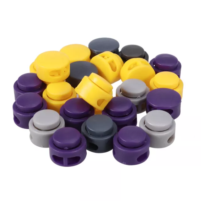 25 Pcs Colorful Rope Buckle Round Spring Button Adjustable Cord Lock