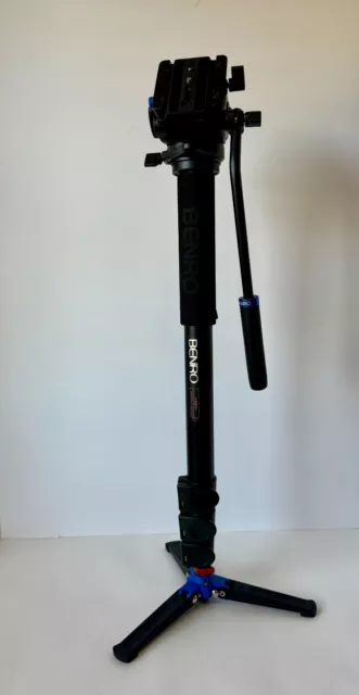 Benro A48FD Aluminum Monopod with 3-Leg Locking Base and S4 Video Head 2