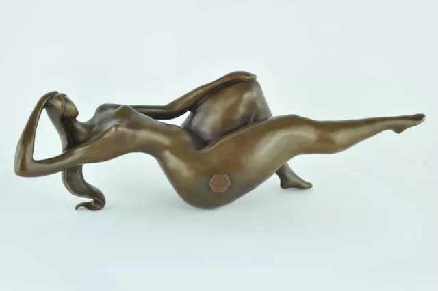 Estatua Bailarín Sexy Pin-up Art Deco Estilo Art Nouveau Estilo Bronce sólido