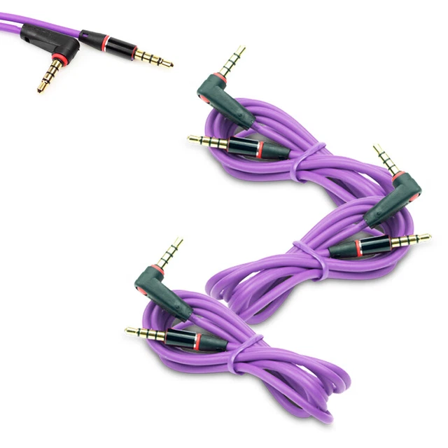 3X 4Ft 3.5Mm Aux L Audio Cable Cord Purple For Lg Optimus G2 L9 Htc One Moto X G