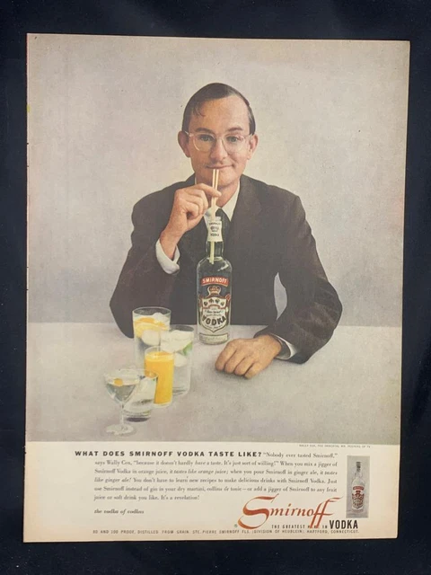 Magazine Ad* - 1957 - Smirnoff Vodka - Wally Cox