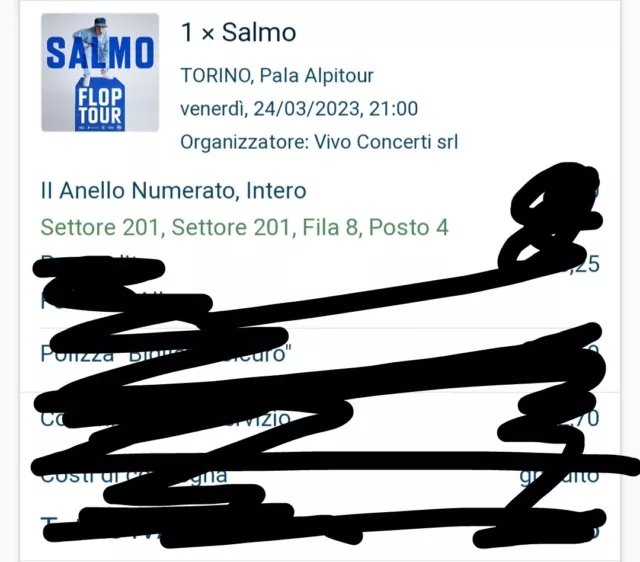 biglietto Salmo flop tour Torino pala Alpitour 24/03/2023