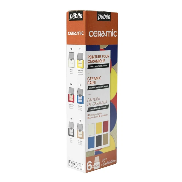 Pebeo Ceramic Farbe Initiation Set Starter Farben 6 x 20 ML