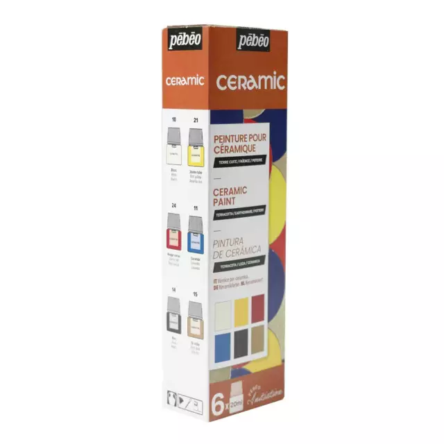 Pebeo Ceramic Paint Initiation Set Starter Colours 6 x 20 ml