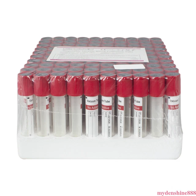 VACUUM BLOOD COLLECTION Tubes No Additive Tubes 12 x 75mm, 5mL, 100pcs