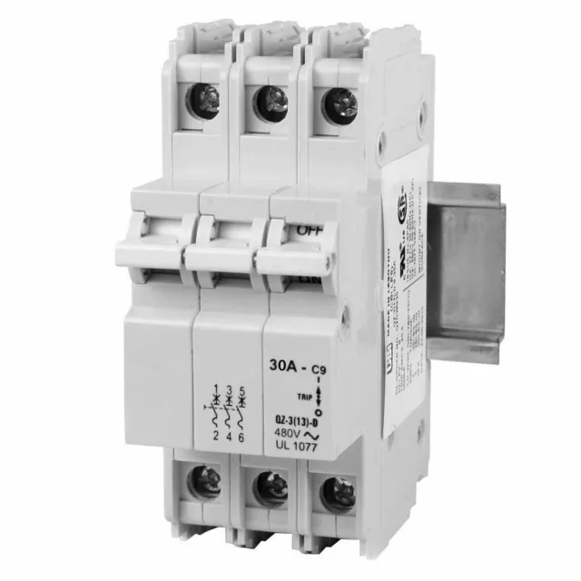 35 Amp 3 Pole Circuit Breaker, 277/480 V AC, DIN Rail Mounted, Long Trip Curve