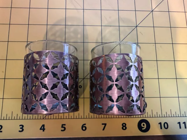 Yankee Candle Moroccan Copper Votive Candle Holders w/ Glass Inserts, Set of 2