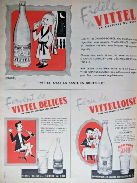 1955 Fidel A Vittel Press Advertisement For The Kidney Vittel Delices Vitteloise