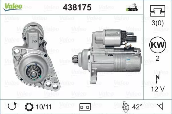 VALEO (438175) Anlasser, Starter für AUDI SEAT SKODA VW