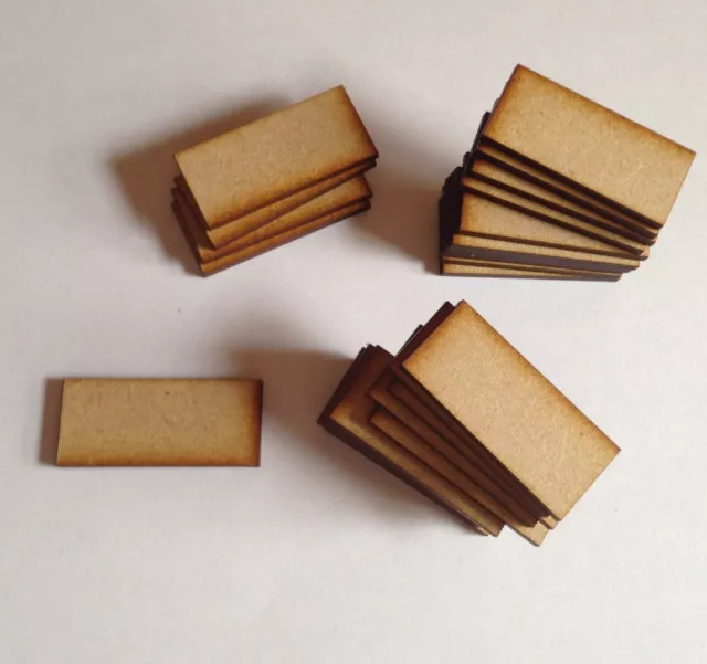 Wooden 10x rectangle Bases 3mm Laser Cut Mdf 75mm X 50mm Wargames bolt action