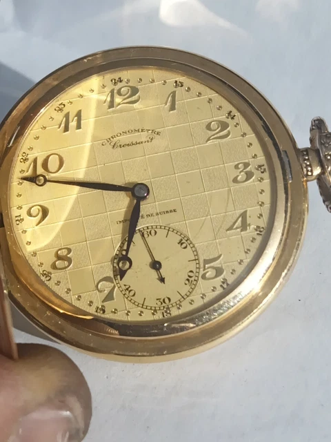 Montre Gousset Chronomètre UNIC Plaqué Or Vintage 1900 - Mécanique à Réparer (15 Rubis)
