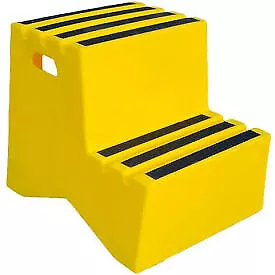 2 Step Plastic Step Stand - Yellow 21"W x 24-1/2"D x 19-1/2"H - ST-2 YEL US Roto
