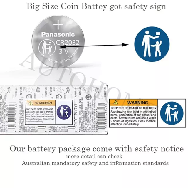 Panasonic CR1616 CR1620 CR1632 CR2025 CR2032 CR2430 CR2450 CR2477 Li Battery 3V 3