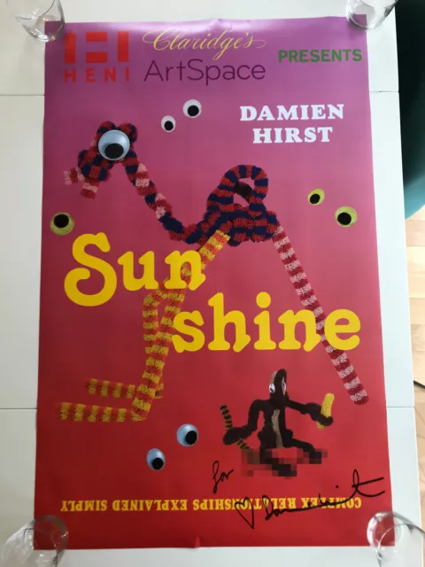 Damien Hirst, Signed dedicated d/s Heni Claridge's 'Sunshine' poster VERY RARE.